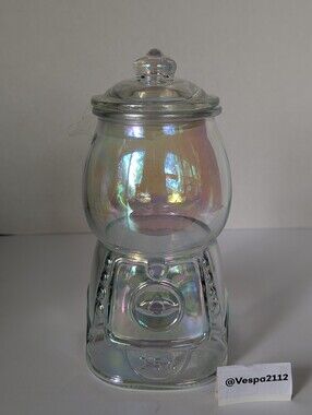 Target Bullseye Playground Summer Gumball Machine Iridescent Glass Candy Jar